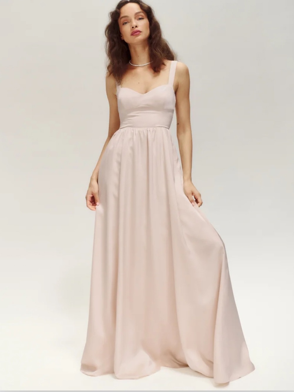Reformation Blush Pink Hollyhock Sweetheart Maxi Dress